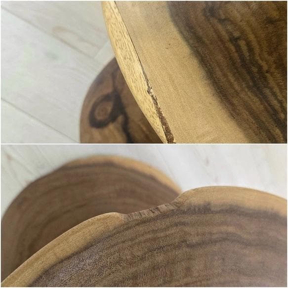 アウトレット モンキーポッド 無垢 １本彫り 花台 スツール オブジェ ねじれ