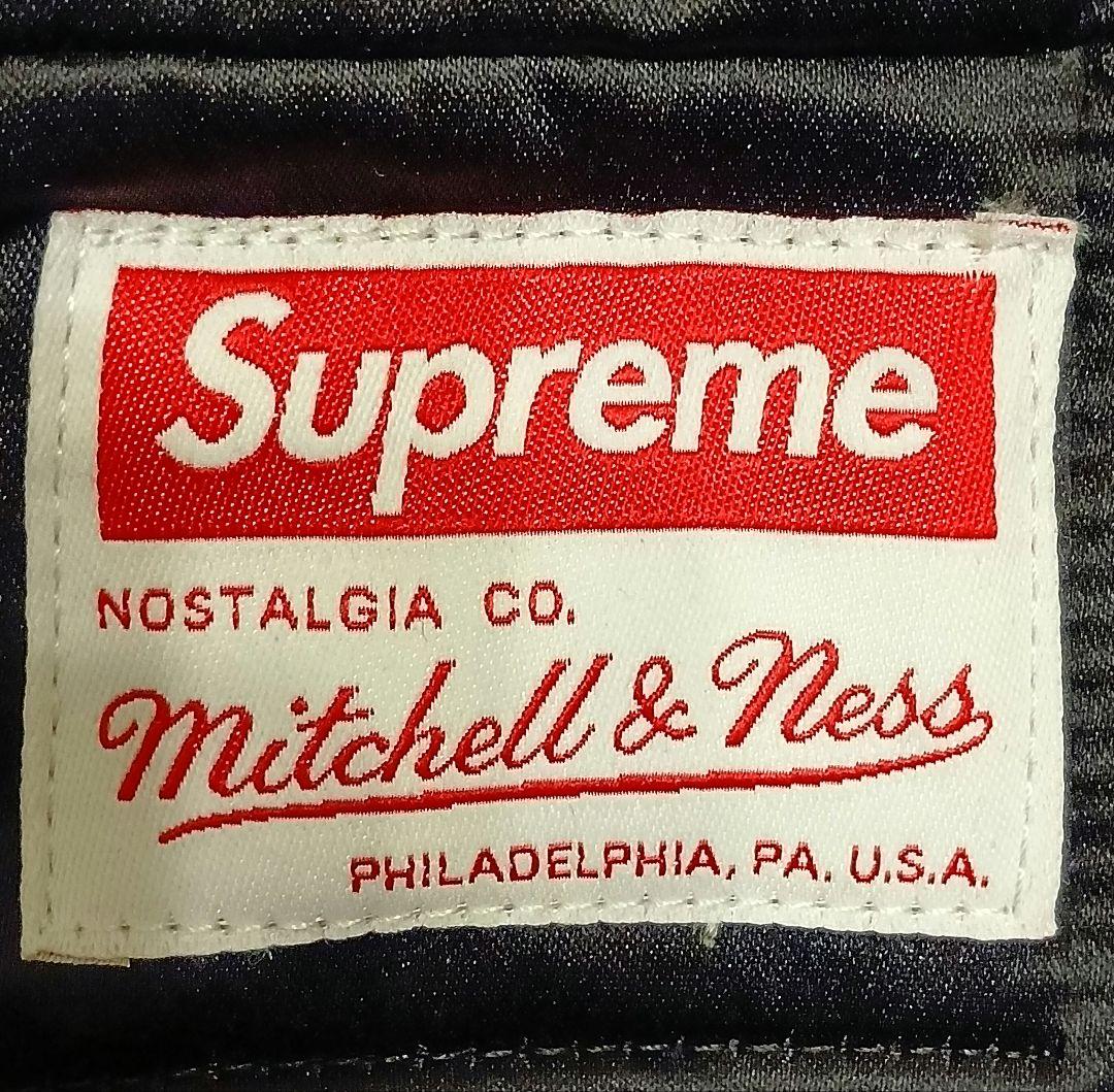 ⭕シュプリーム ❌ ミッチェル&ネス ヴァーシティージャケット ブラック XXL