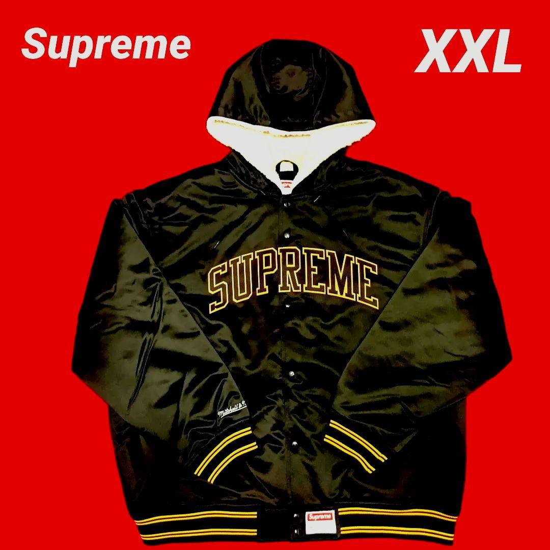 ⭕シュプリーム ❌ ミッチェル&ネス ヴァーシティージャケット ブラック XXL