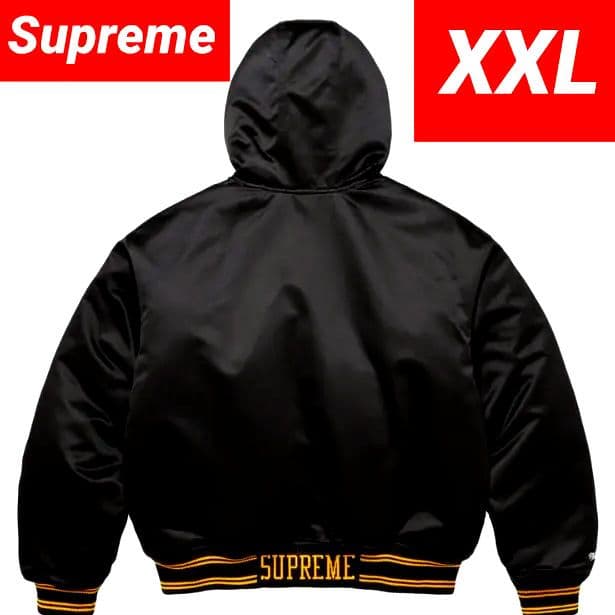 ⭕シュプリーム ❌ ミッチェル&ネス ヴァーシティージャケット ブラック XXL