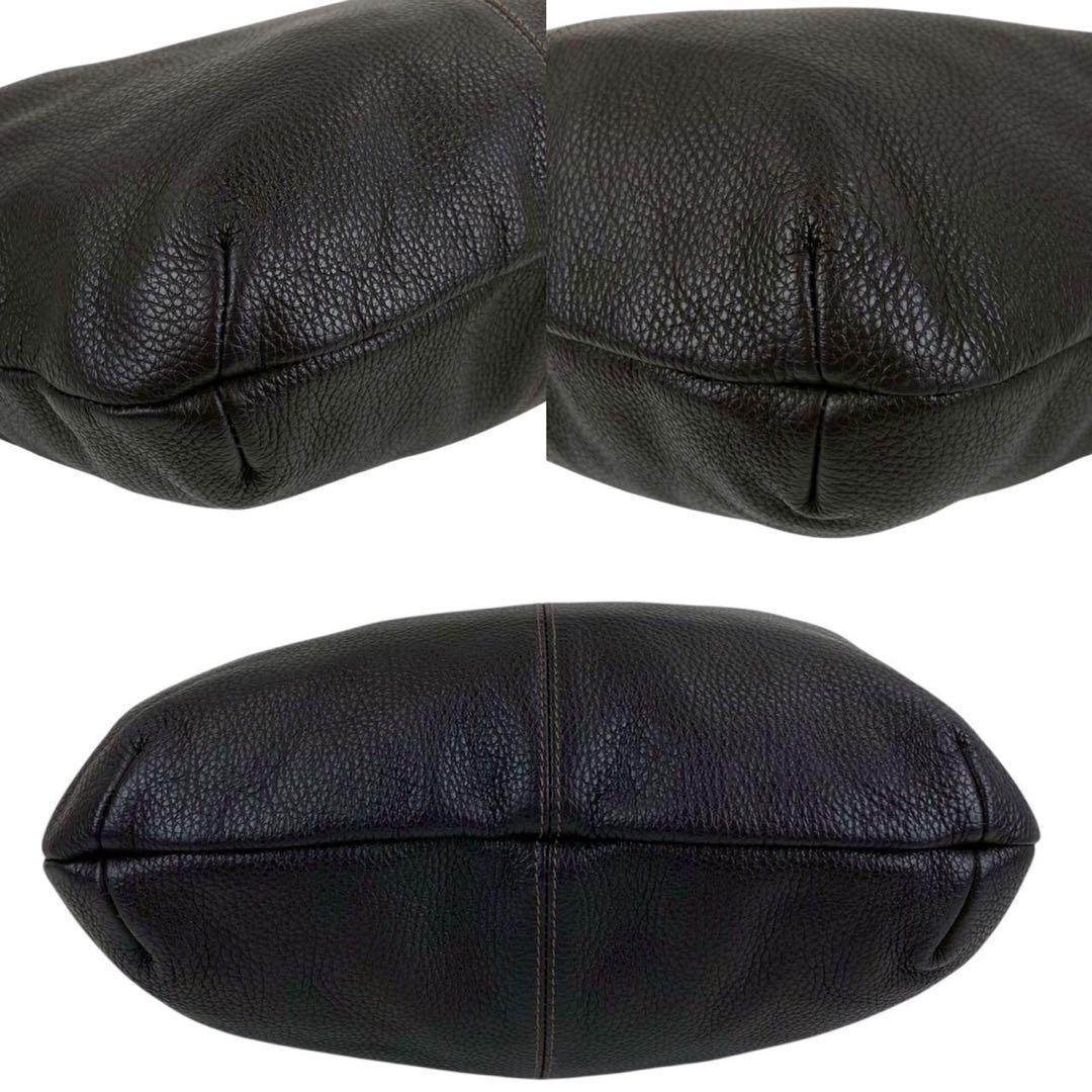 FURLA フルラ ショルダーバッグ オールレザー シボ革 ブラック 斜めがけ