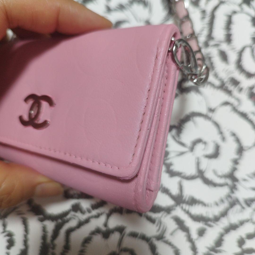 CHANEL ピンク レザー キーケース