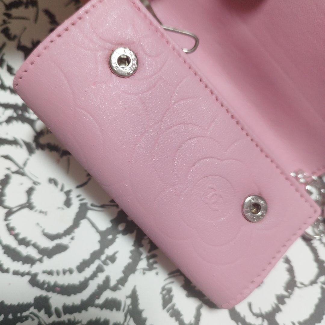 CHANEL ピンク レザー キーケース