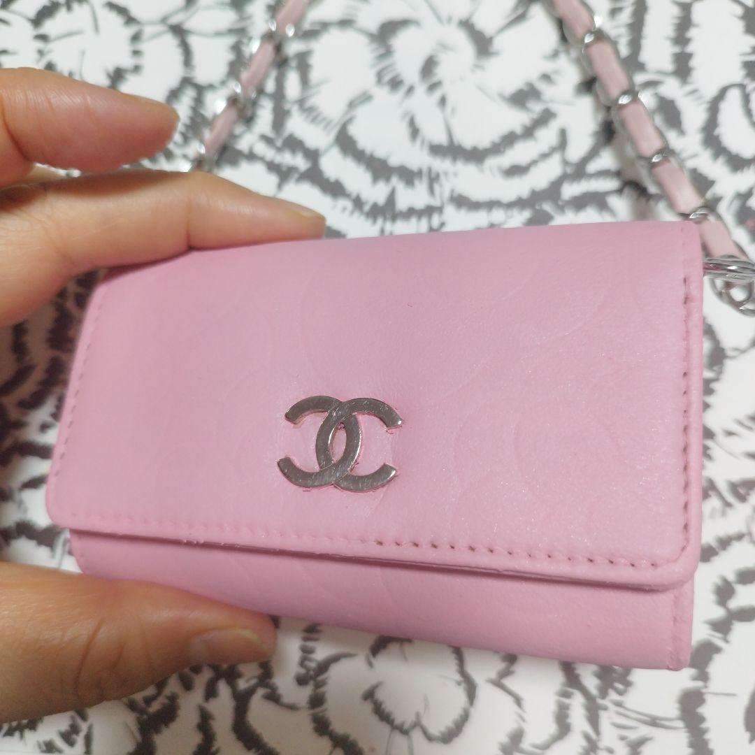 CHANEL ピンク レザー キーケース