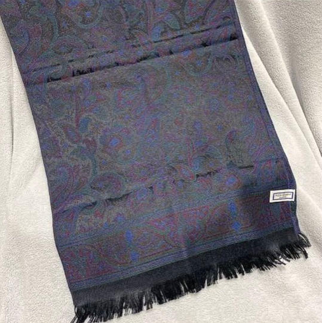 サンローラン　カシミア×絹　マフラー　ペイズリー総柄