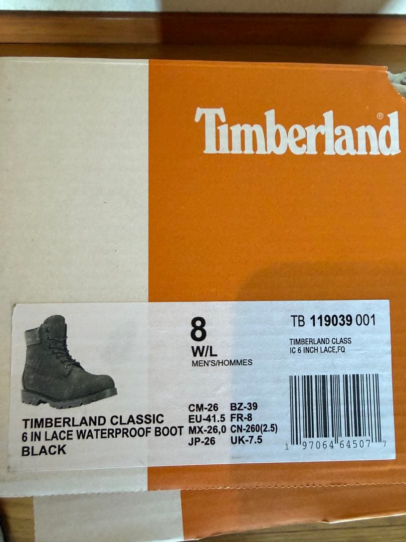 Timberland classic 6インチブーツ　ブラック　26cm