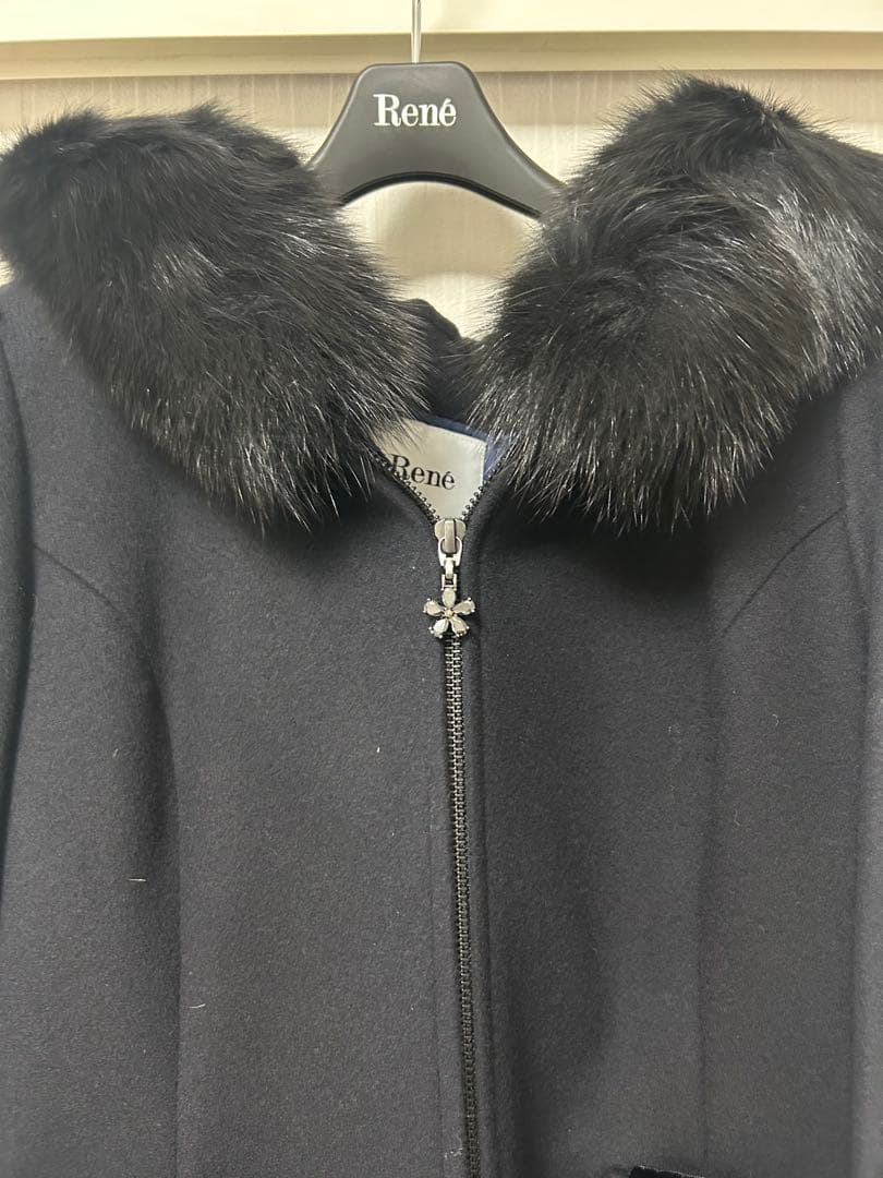 【タイムセール】RENE新品同様フォックスファー付きプリンセスコート定番