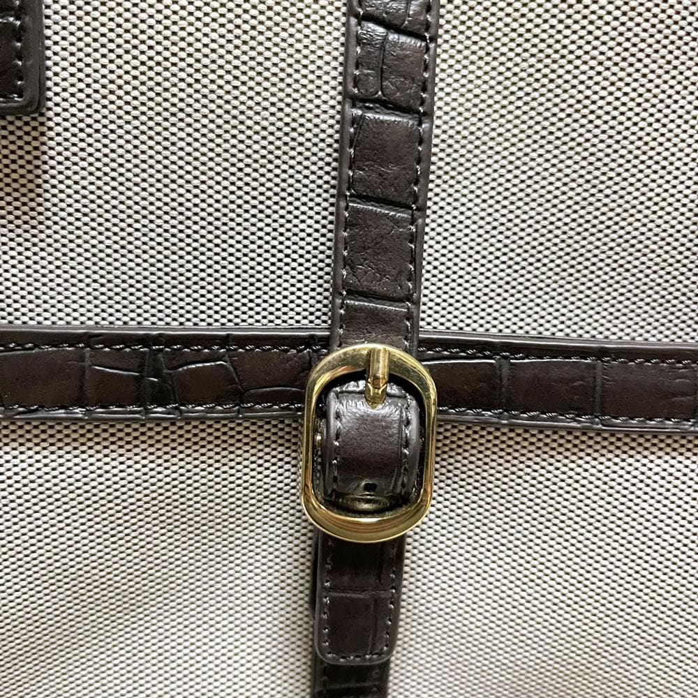 極美品 希少 SWANYスワニー キャンバス 型押し 2way キャリーバッグ