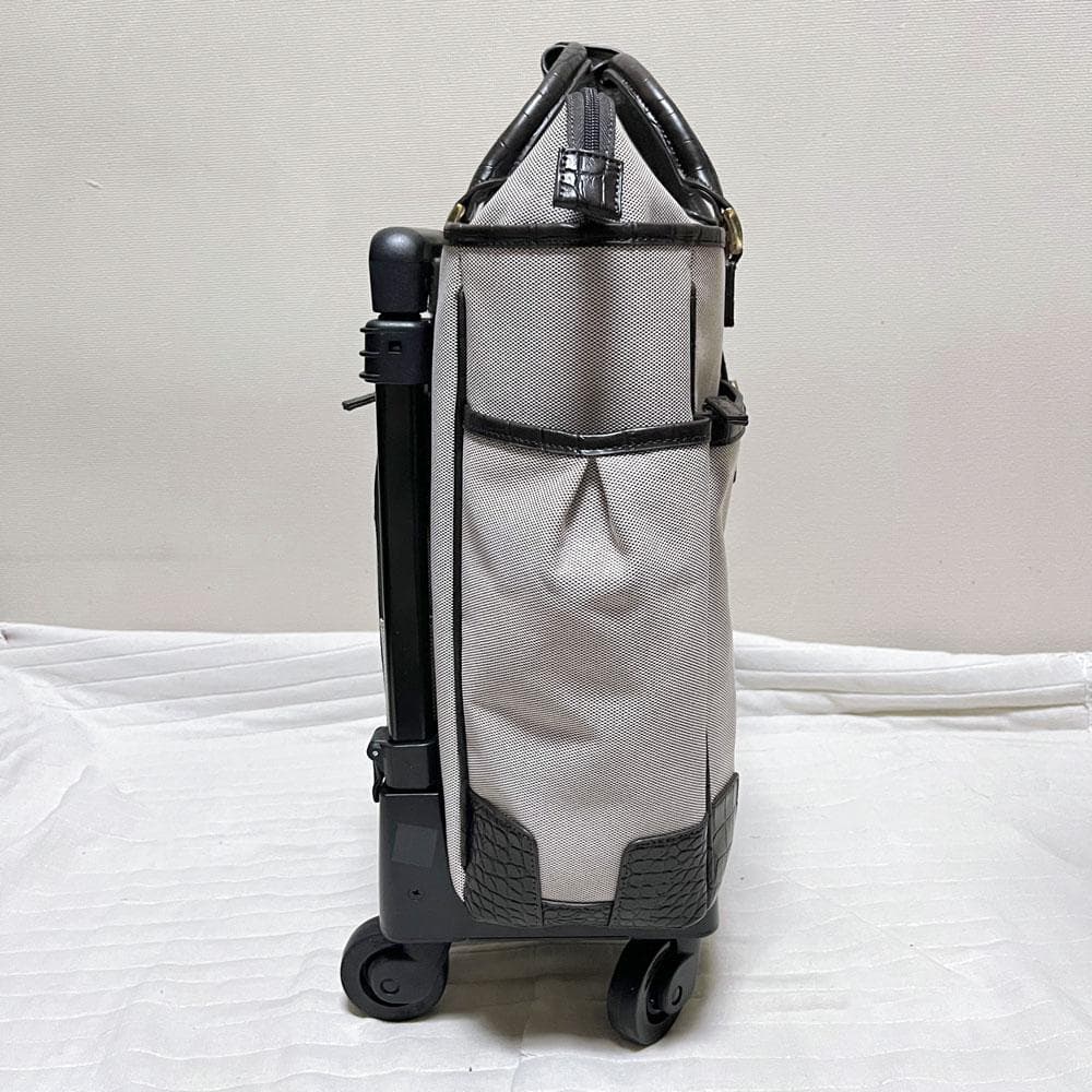 極美品 希少 SWANYスワニー キャンバス 型押し 2way キャリーバッグ