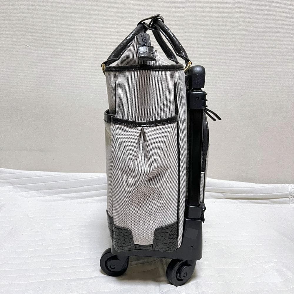 極美品 希少 SWANYスワニー キャンバス 型押し 2way キャリーバッグ