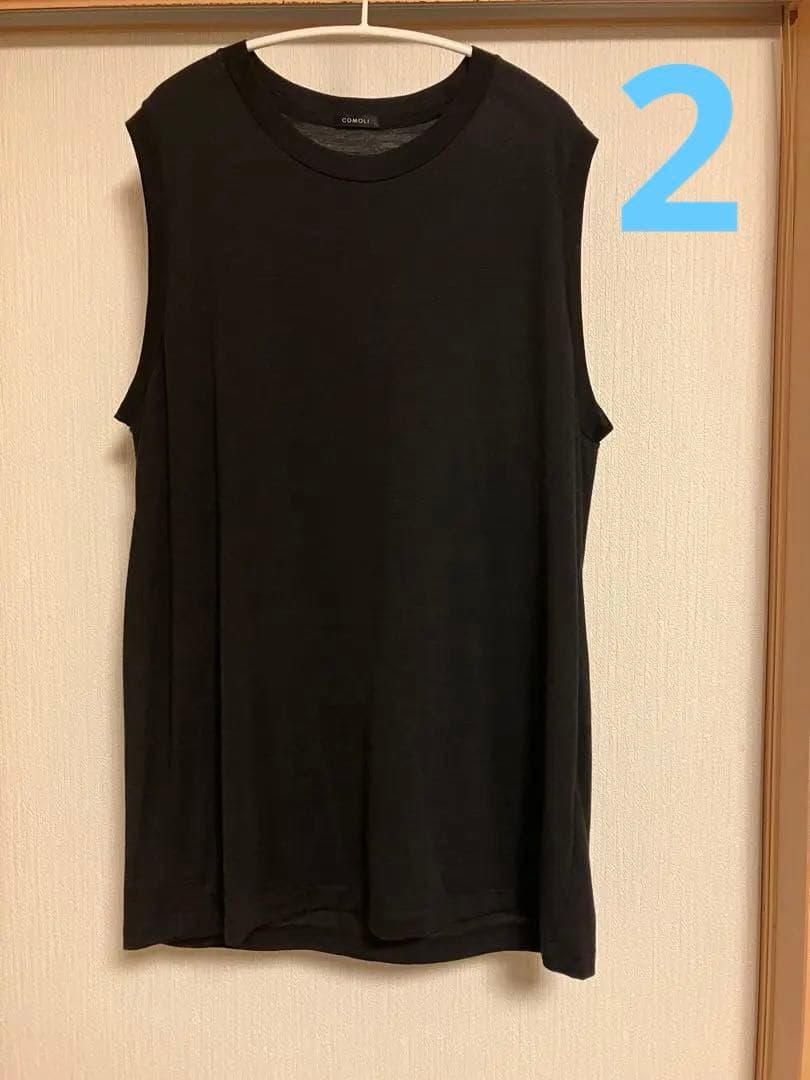 COMOLI ウール天竺　ノースリーブ　charcoal 2