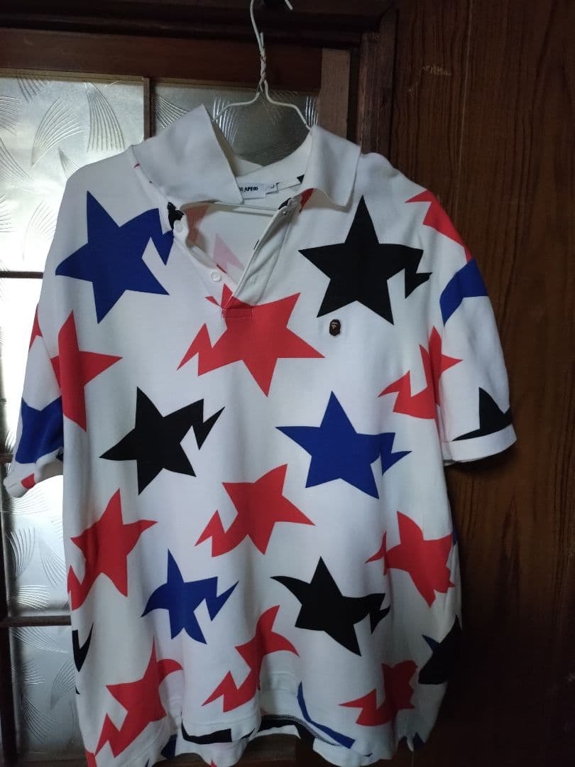 星柄デザイン ポロシャツ