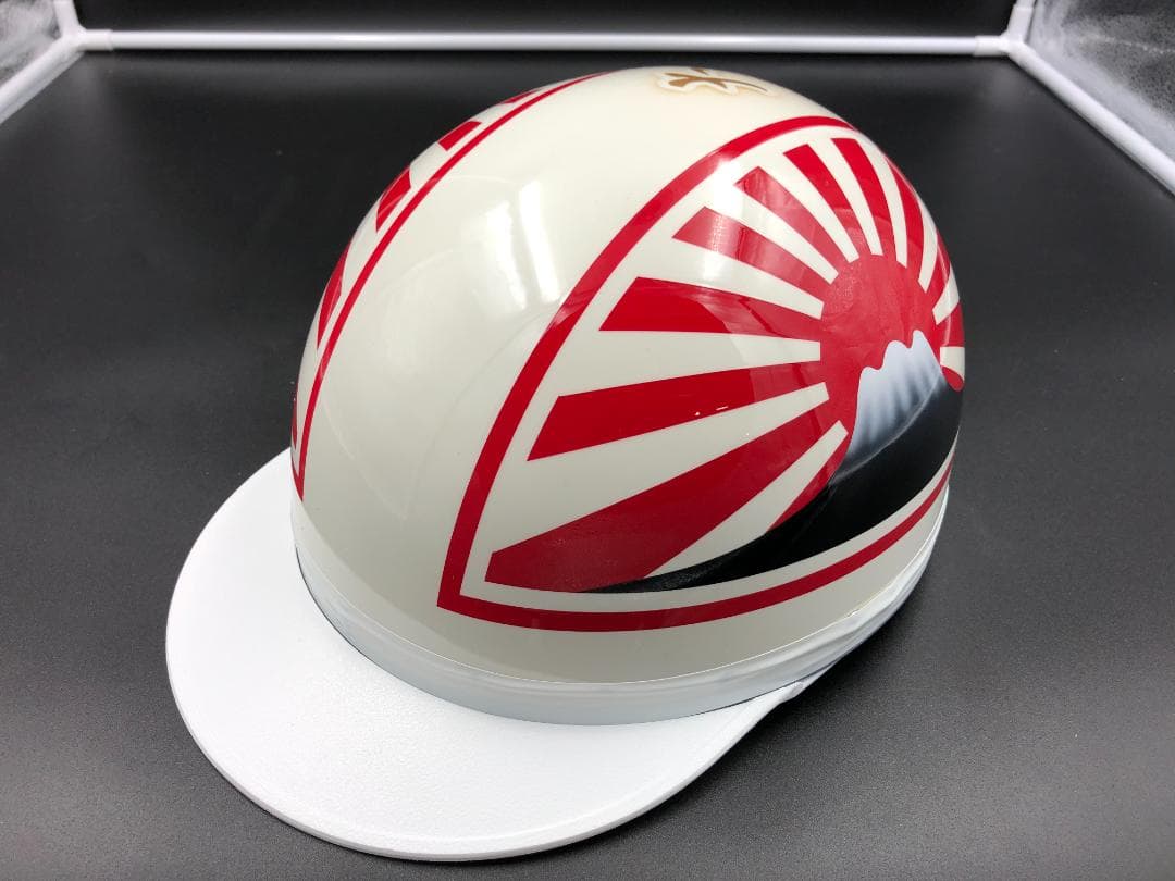 コルク半　カスタム　富士日章　三つボタン　白赤　文字あり　高級クリヤ送料無料