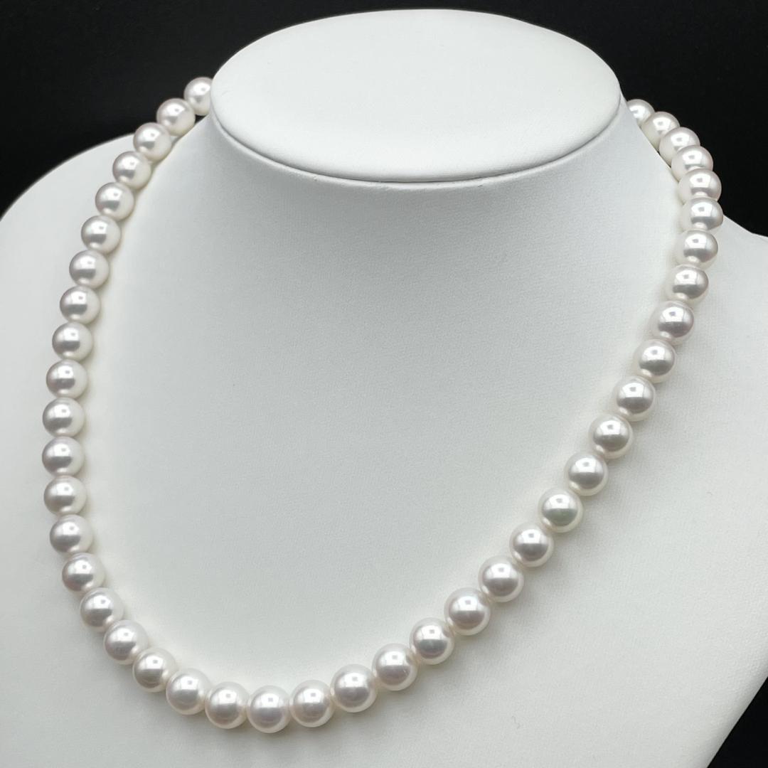 アコヤ真珠 花珠 真珠総合研究所鑑別書 約8-8.5 ネックレス Silver