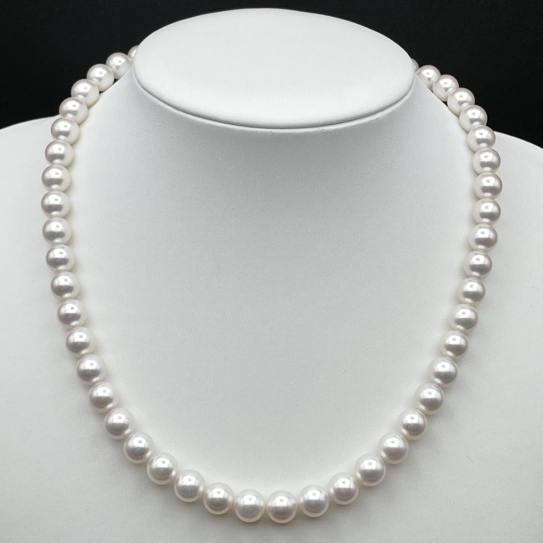 アコヤ真珠 花珠 真珠総合研究所鑑別書 約8-8.5 ネックレス Silver