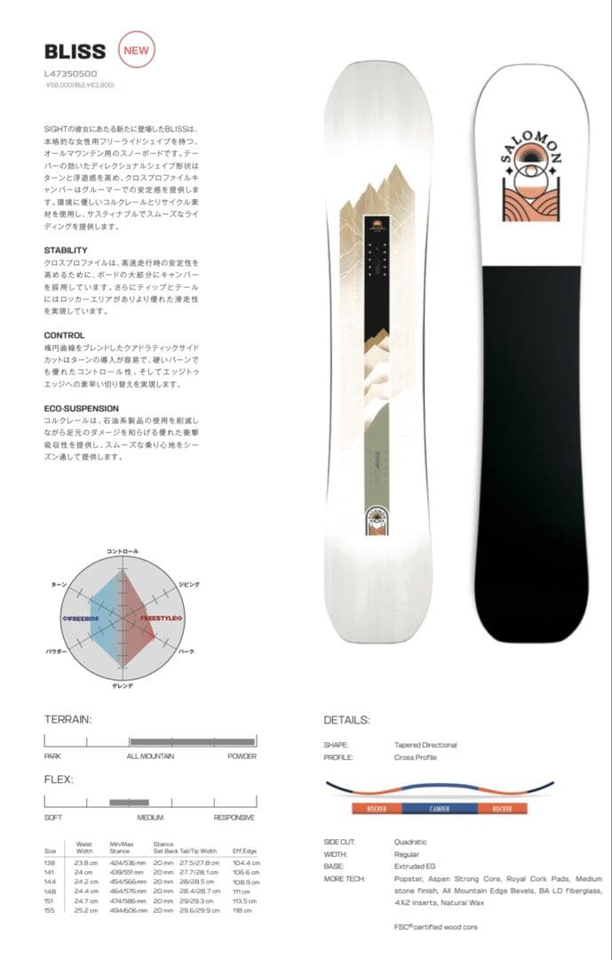 SALOMONサロモン★スノーボード ブリス BLISS148