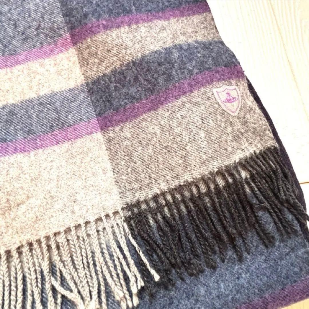 Vivienne Westwood ヴィヴィアン　マフラー　ウール　紫　グレー