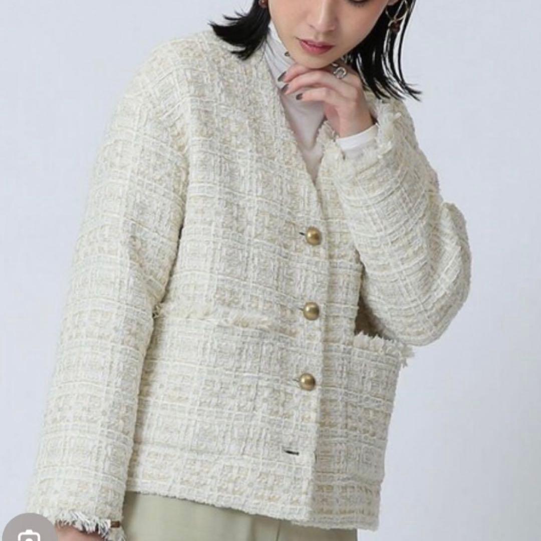 美品 Demi-LuxeBEAMS ファンシーツイードジャケット 38 ビームス