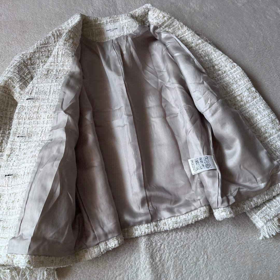 美品 Demi-LuxeBEAMS ファンシーツイードジャケット 38 ビームス