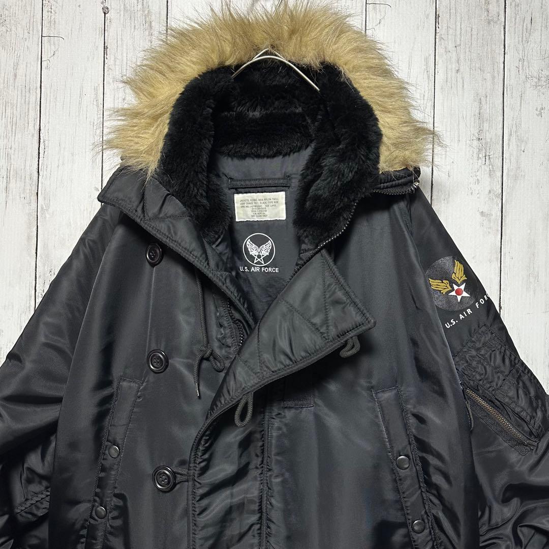 【U.S.AIRFORCE☆N3B】フライトジャケット☆ミリタリー☆ブラック☆L