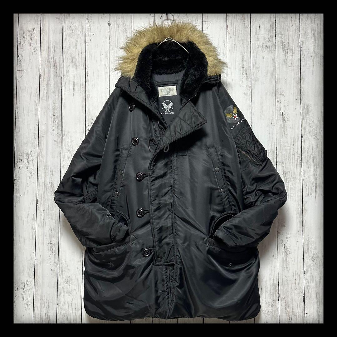 【U.S.AIRFORCE☆N3B】フライトジャケット☆ミリタリー☆ブラック☆L
