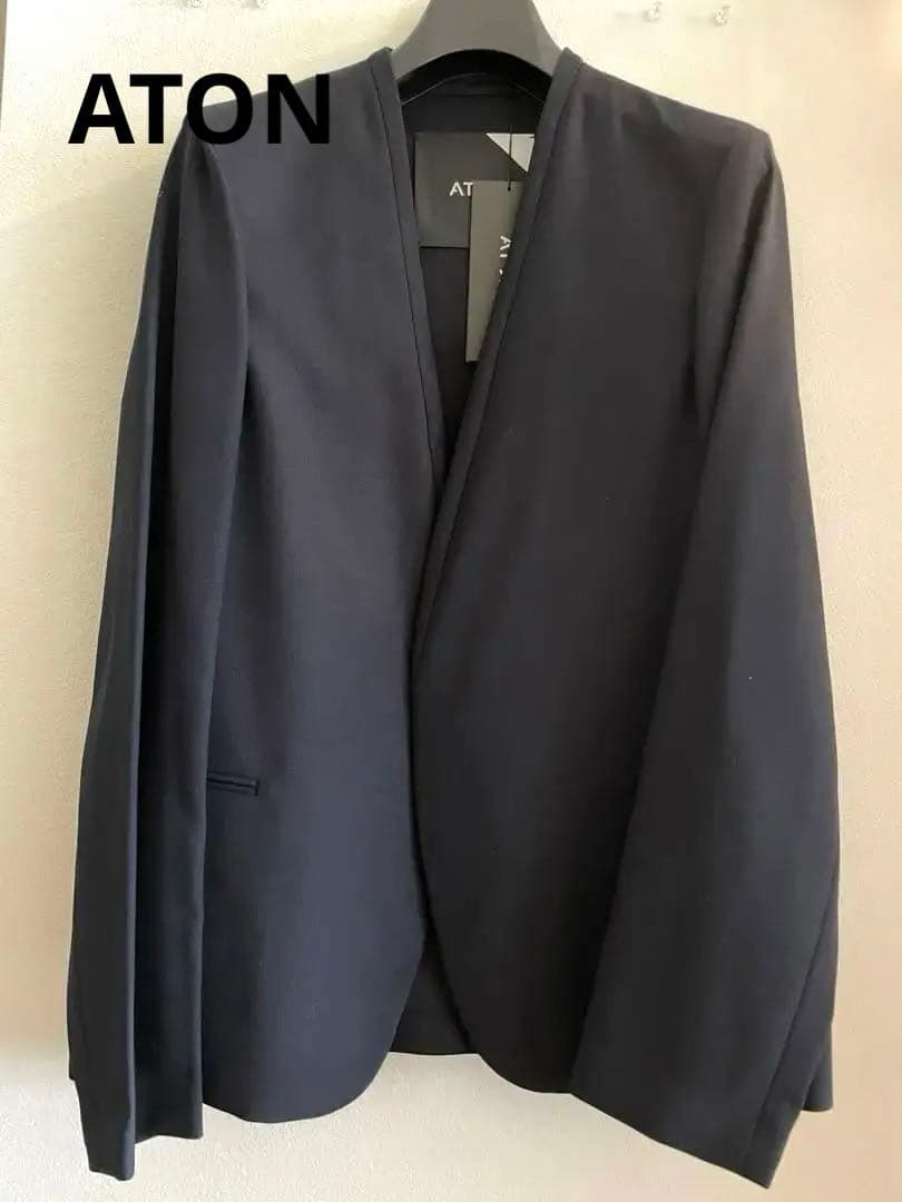 ATON 未使用品タグ付きノーカラージャケット