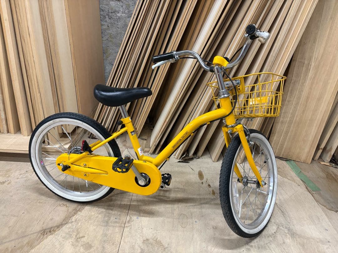 子供用自転車 18インチ 黄色 前かご付き
