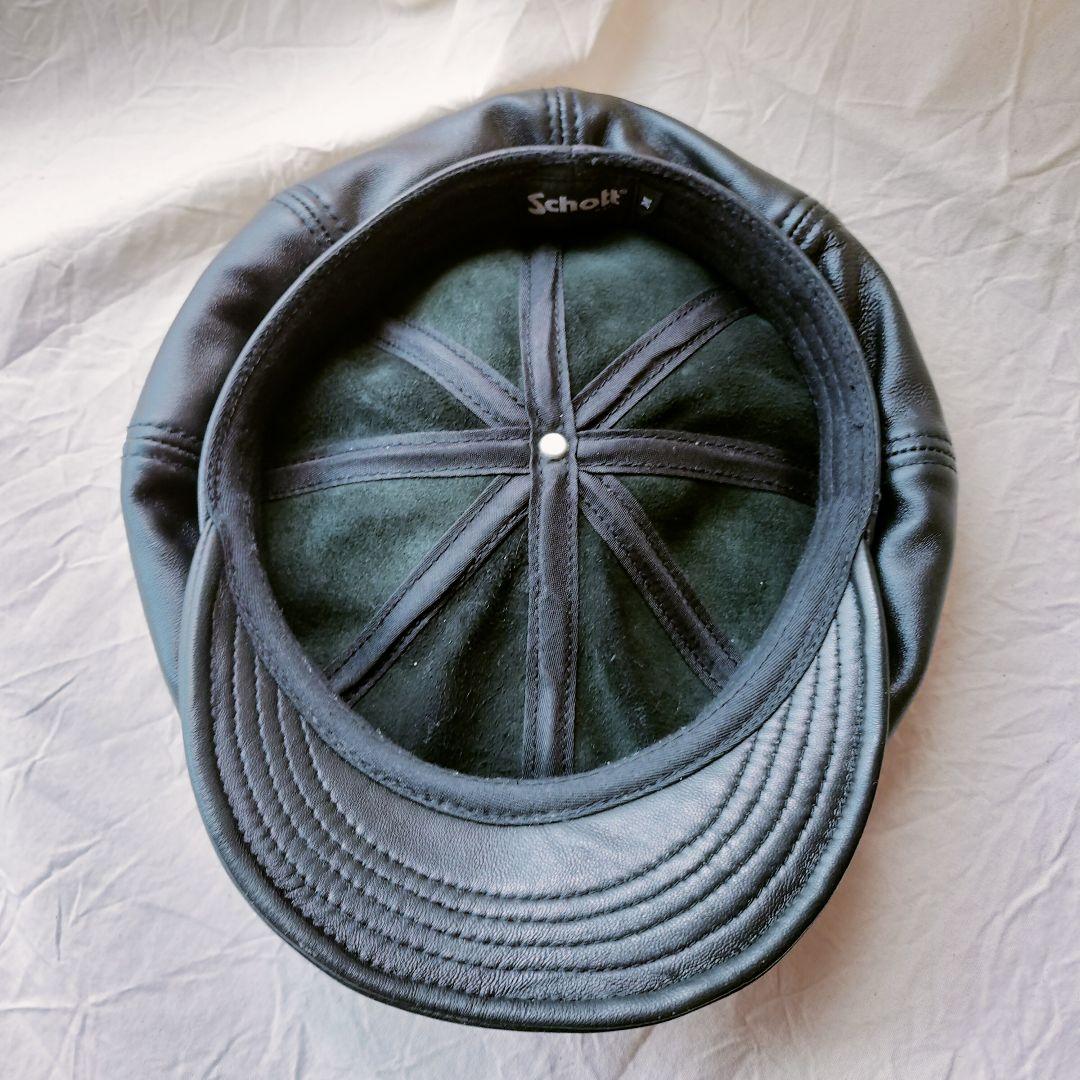 Schottレザーニュースボーイキャップ(レザーキャスケット)帽子Msize