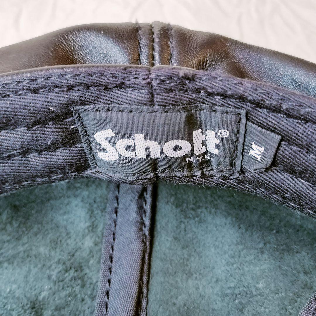 Schottレザーニュースボーイキャップ(レザーキャスケット)帽子Msize