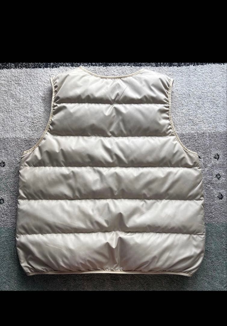 ベージュ キルティングダウンベスト ノースリーブ