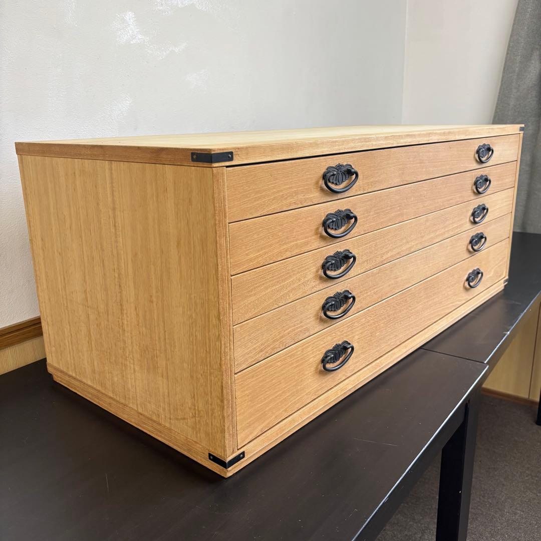 桐タンス 5段 和服収納 昭和レトロ 金具取手付き