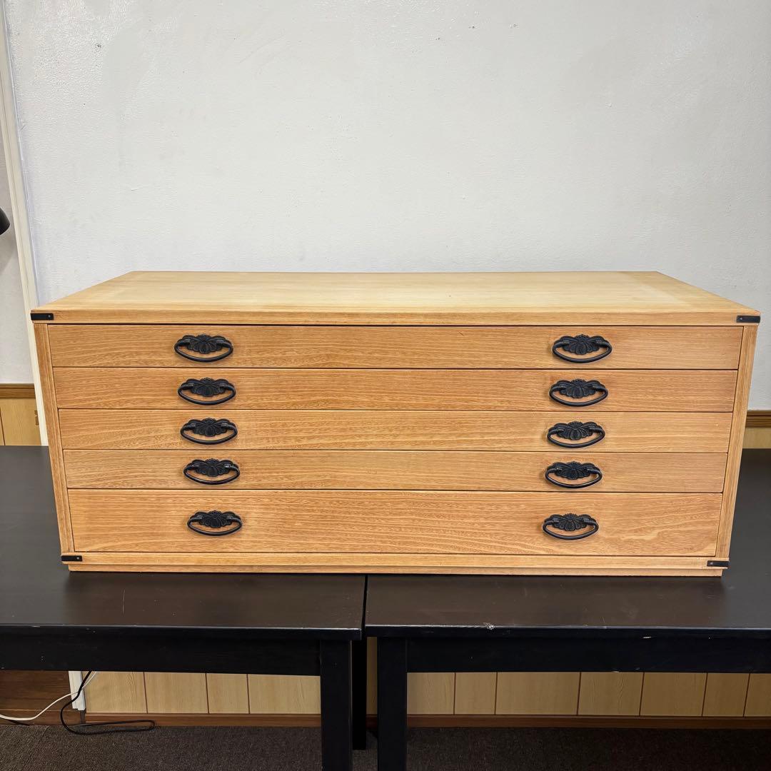 桐タンス 5段 和服収納 昭和レトロ 金具取手付き