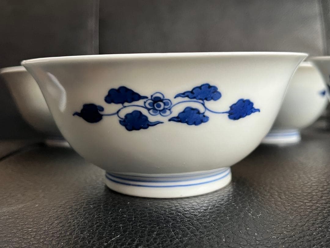 naochan十二代 酒井田柿右衛門 染錦渕地紋 中皿 飯碗5個