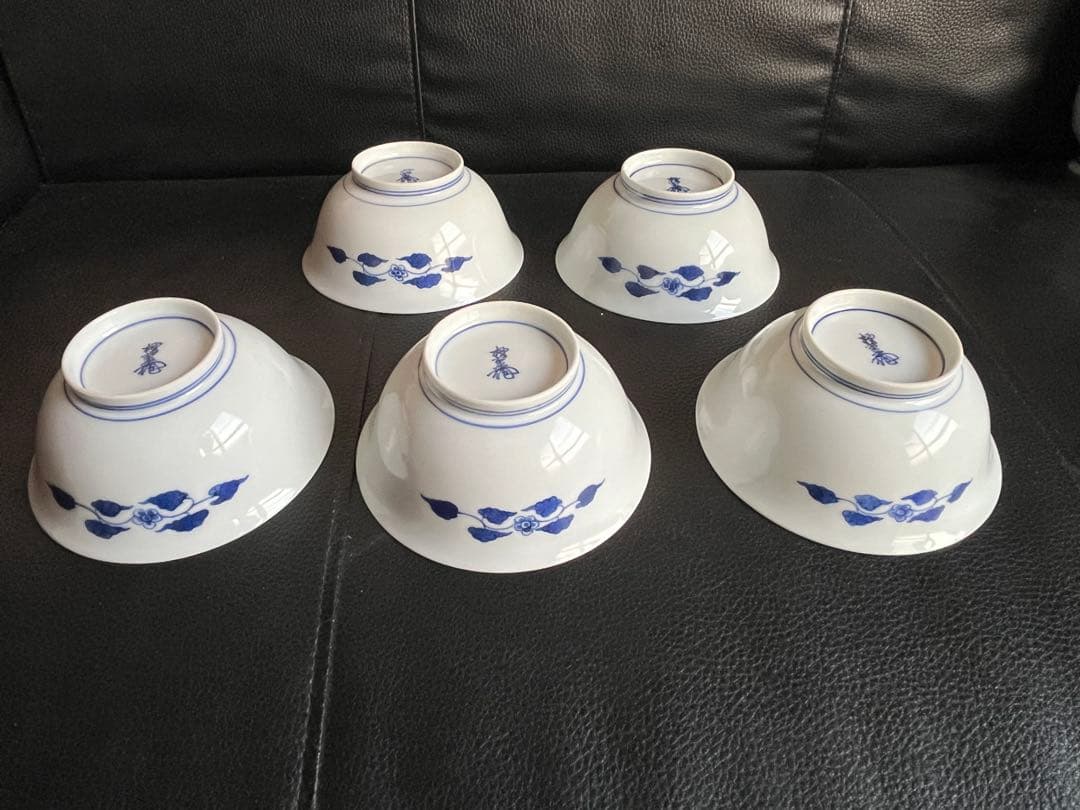 naochan十二代 酒井田柿右衛門 染錦渕地紋 中皿 飯碗5個