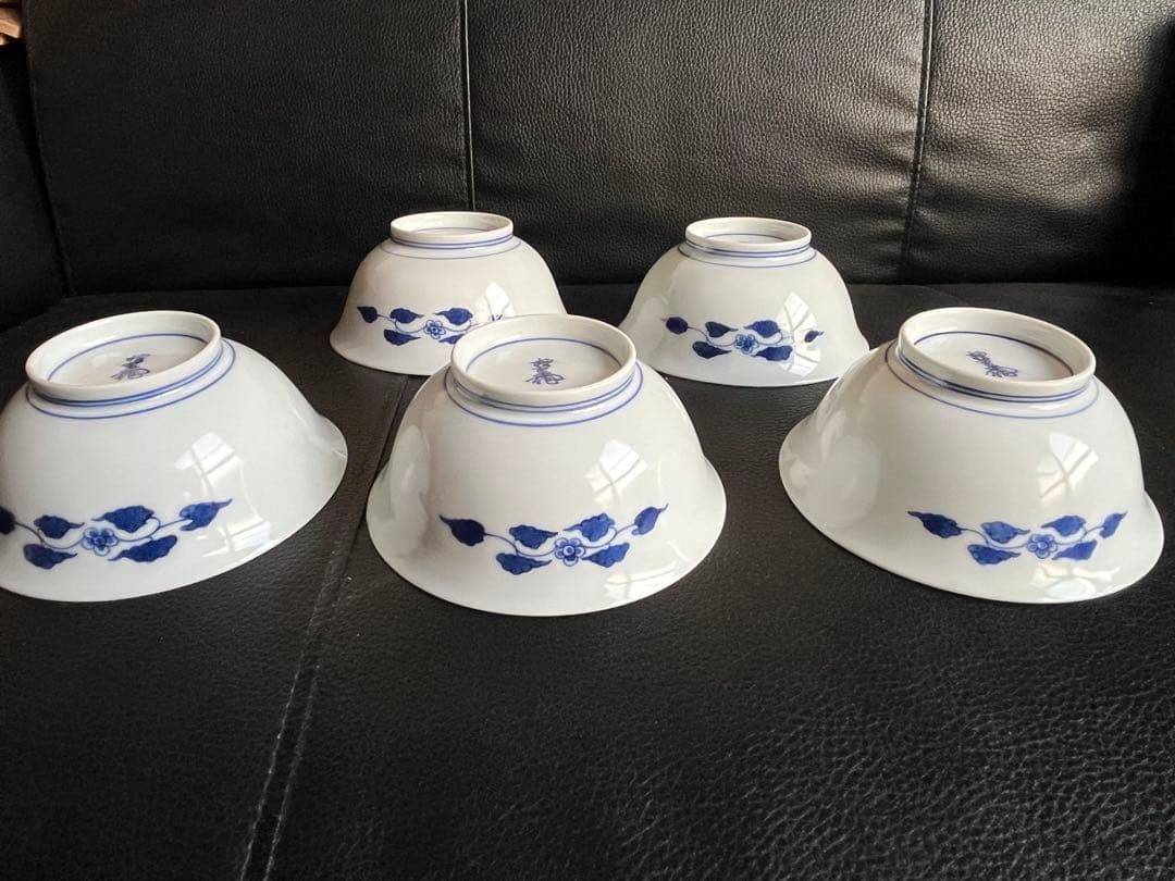 naochan十二代 酒井田柿右衛門 染錦渕地紋 中皿 飯碗5個