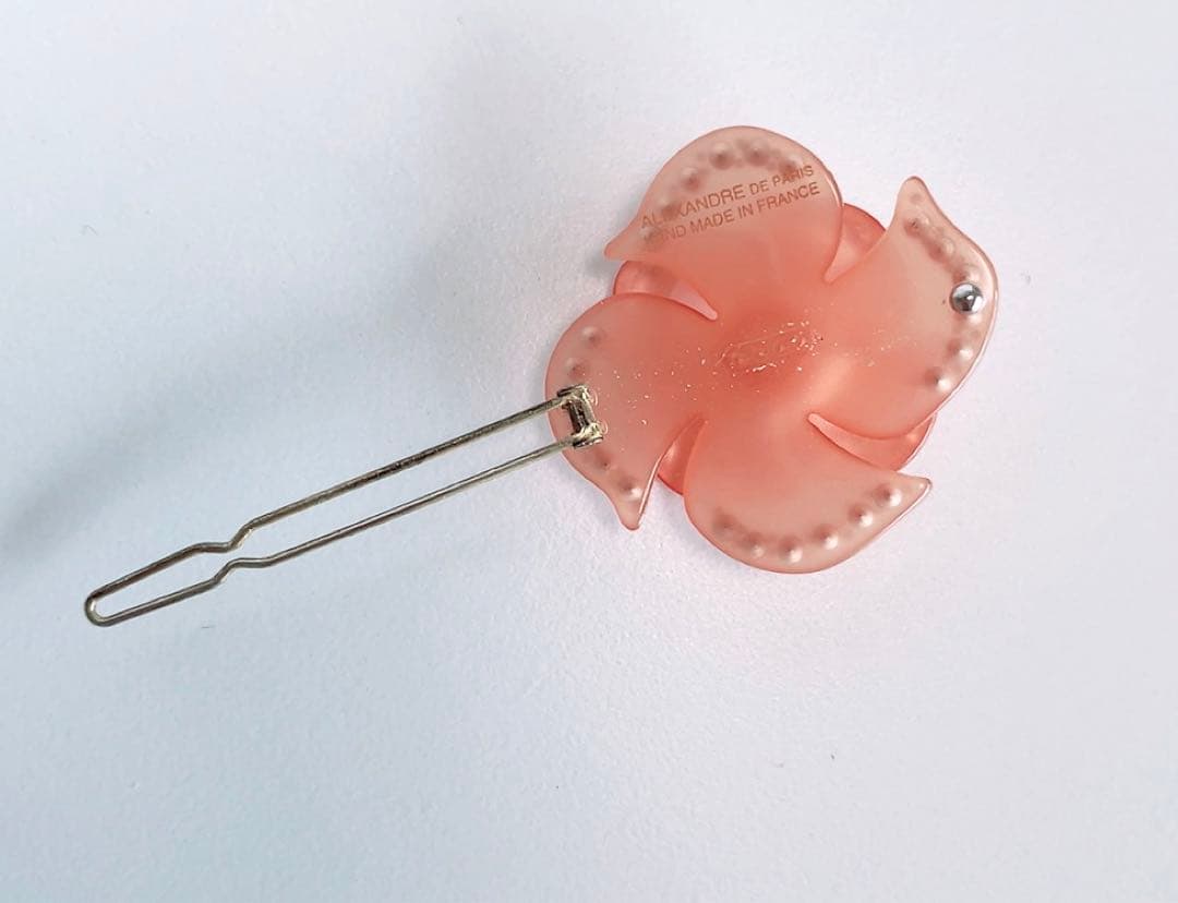 アレクサンドルドゥパリ　花形ヘアピン　スワロフスキー　ピンク　キラキラ　かわいい