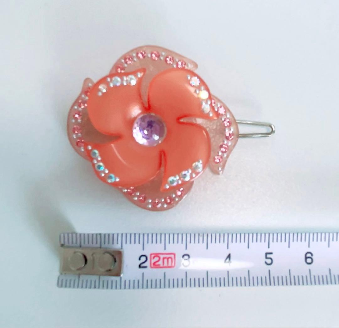 アレクサンドルドゥパリ　花形ヘアピン　スワロフスキー　ピンク　キラキラ　かわいい