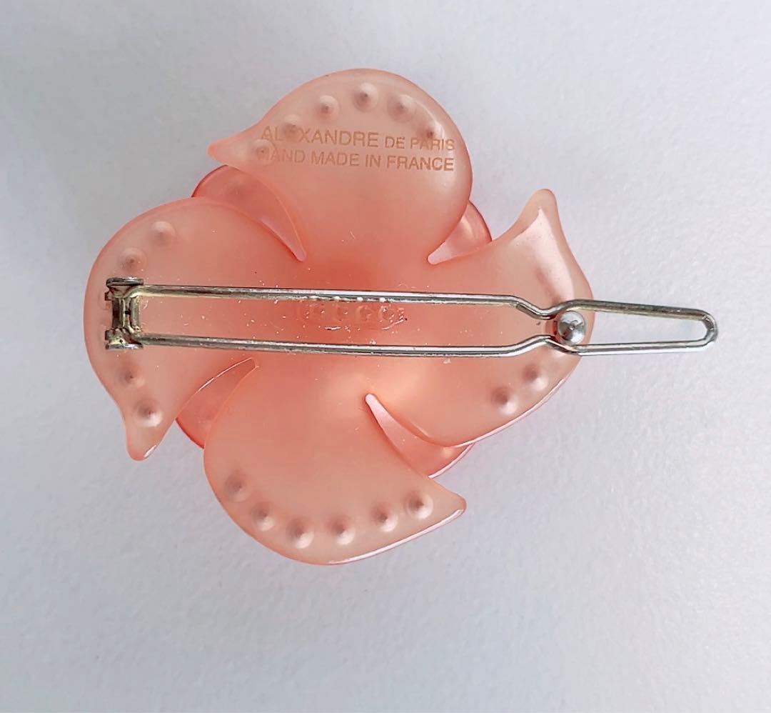 アレクサンドルドゥパリ　花形ヘアピン　スワロフスキー　ピンク　キラキラ　かわいい