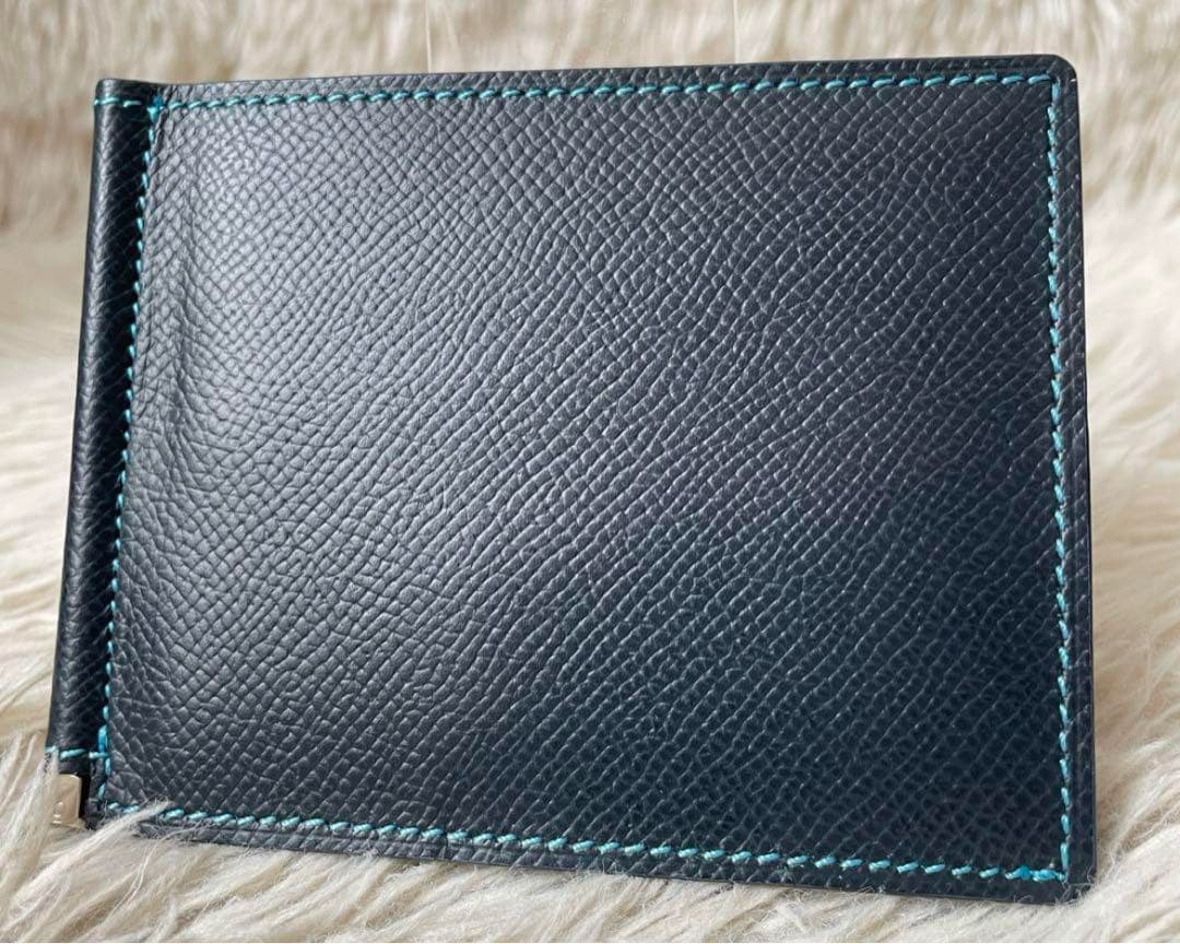 未使用級✨ ブルックリンミュージアム 二つ折り財布 マネークリップ ネイビー