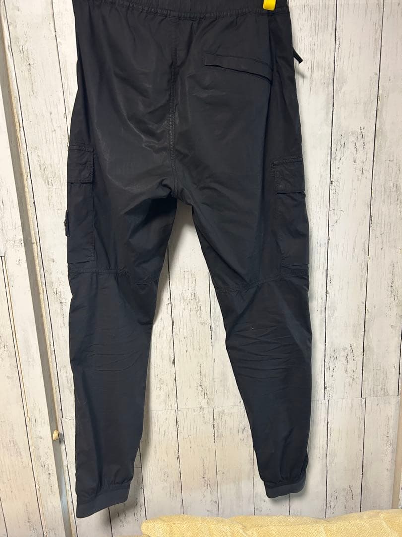 ストーンアイランド　stone  カーゴパンツ　ブラック　リブ付き