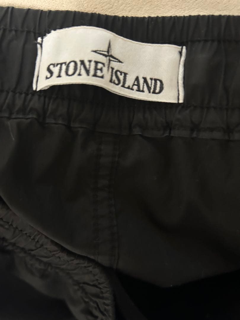 ストーンアイランド　stone  カーゴパンツ　ブラック　リブ付き
