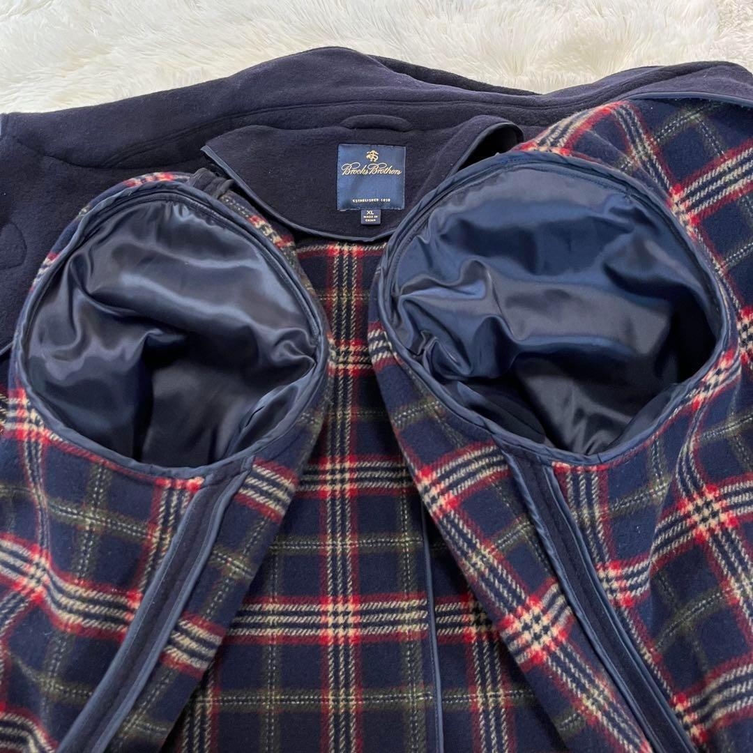ブルックスブラザーズ　ウールダッフルコート　水牛角トグル　ネイビー　XLサイズ