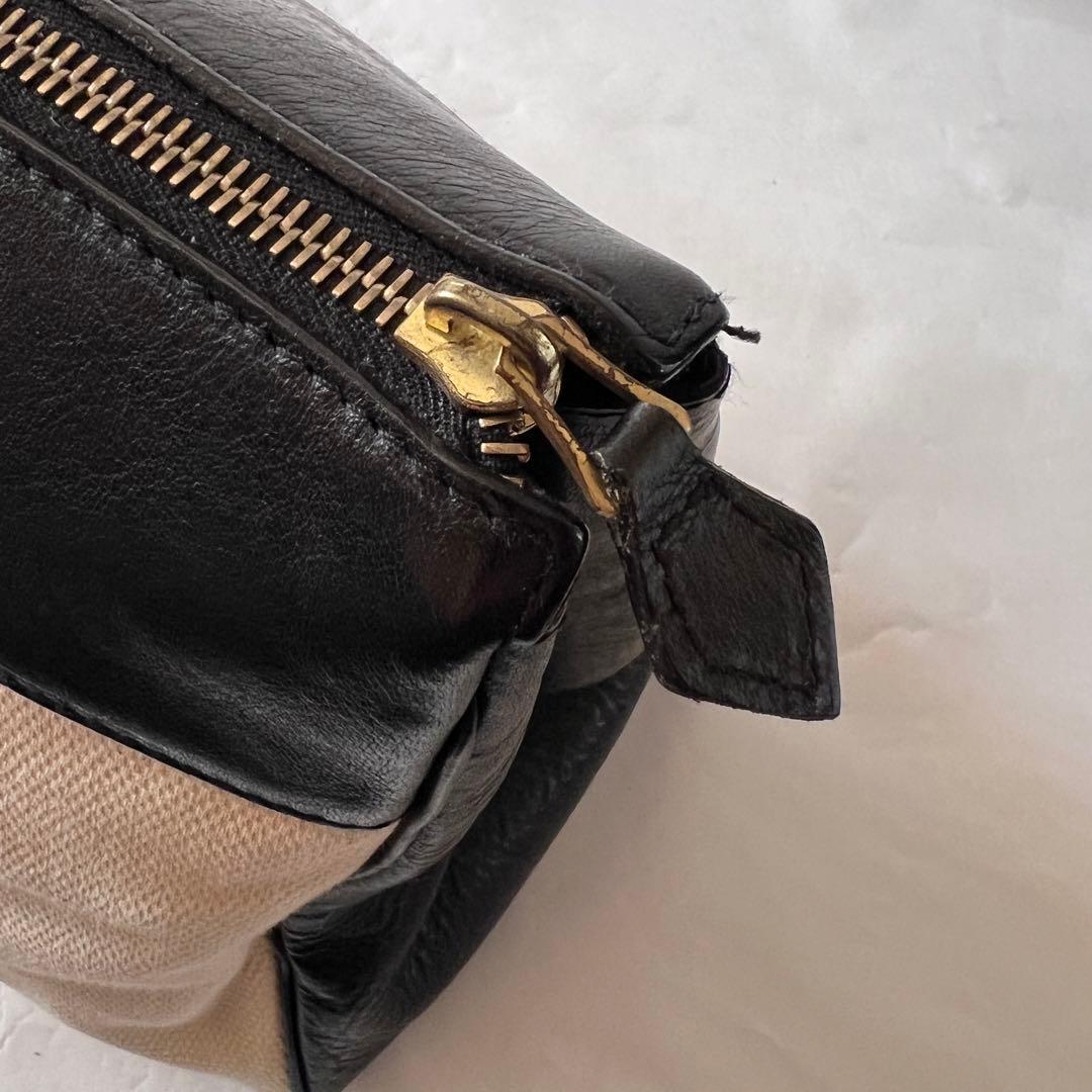 【くろ】Cisei シセイ チセイ キャンバス切替 レザー ボストンバッグ