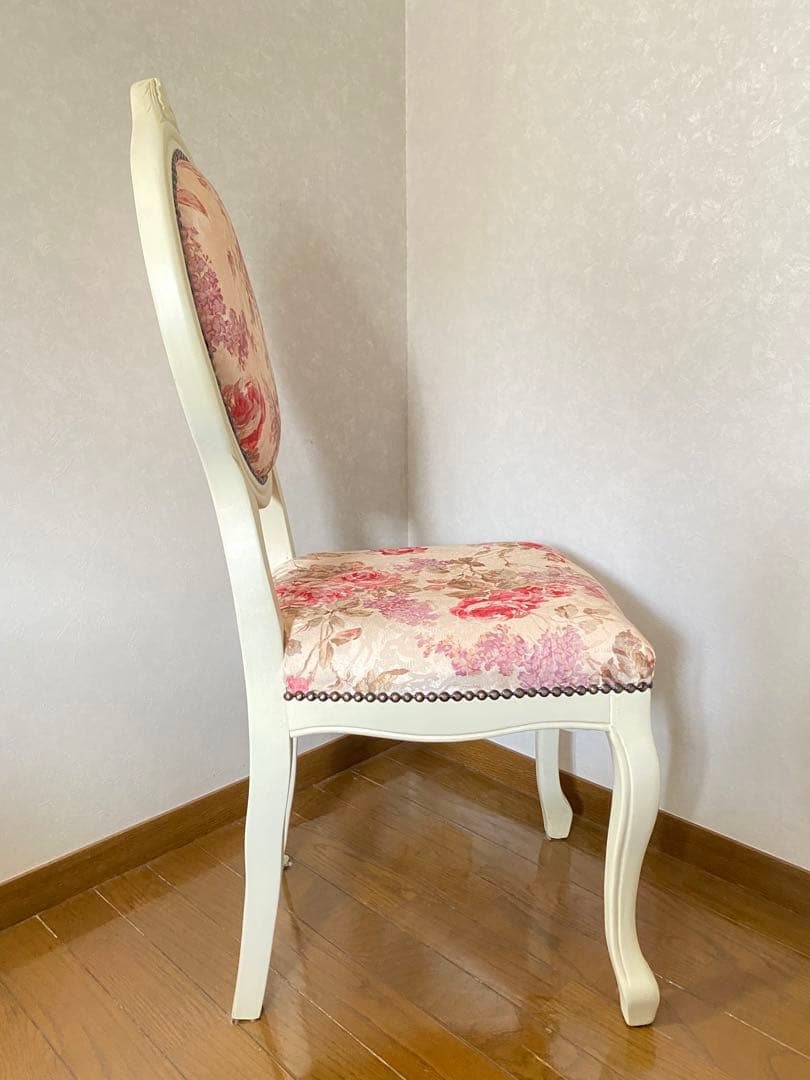 アンティーク家具 猫脚 ロココ調 ダイニング チェア　アイボリー
