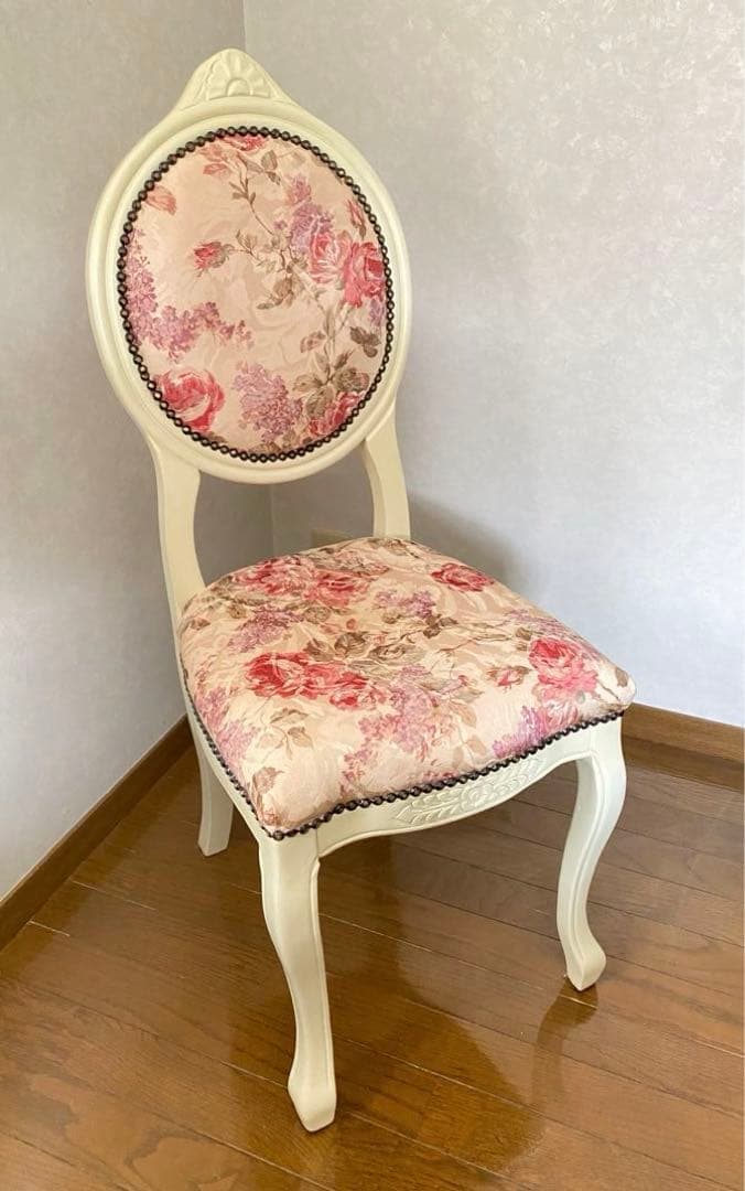アンティーク家具 猫脚 ロココ調 ダイニング チェア　アイボリー