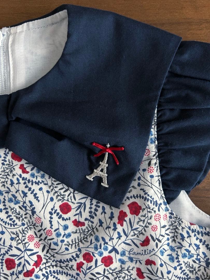 ファミリア　花柄ノースリーブワンピース　リバティ　110 現行品