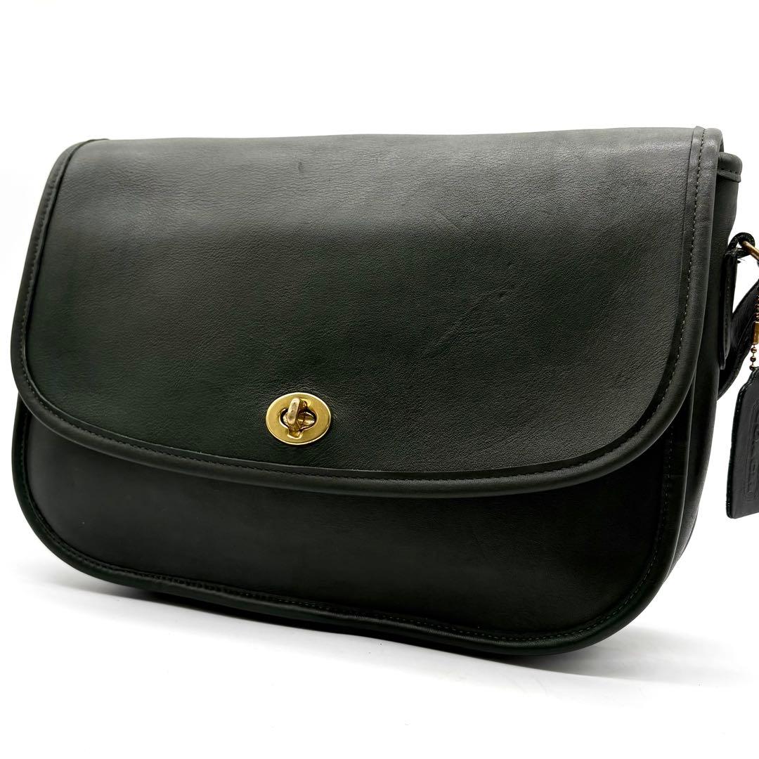 美品✨オールドコーチ ショルダーバッグ 9790 ターンロック グリーン 希少