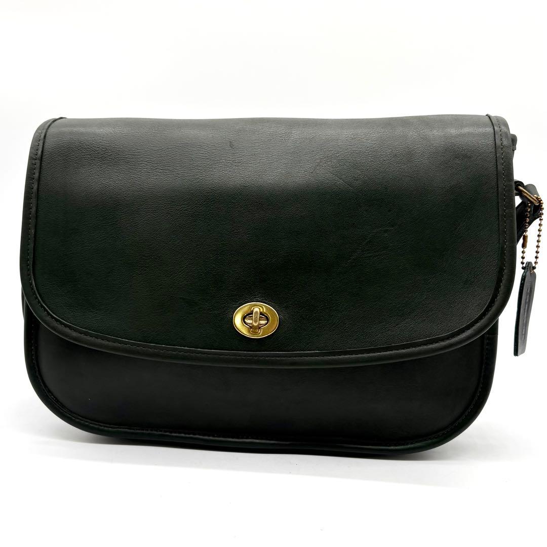 美品✨オールドコーチ ショルダーバッグ 9790 ターンロック グリーン 希少