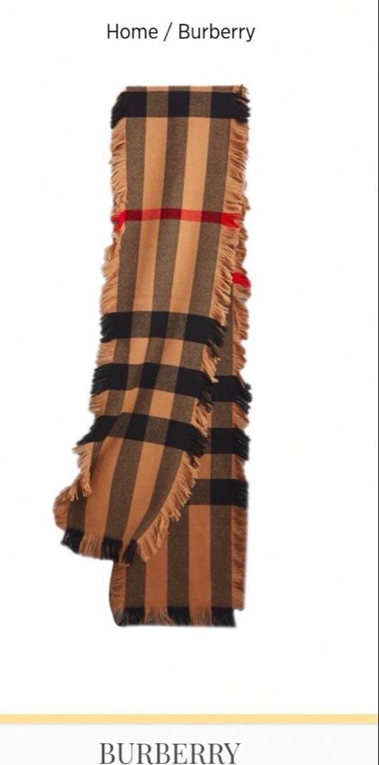 新品未使用BURBERRY バーバリー スカーフマフラー サイドフリンジ ウール
