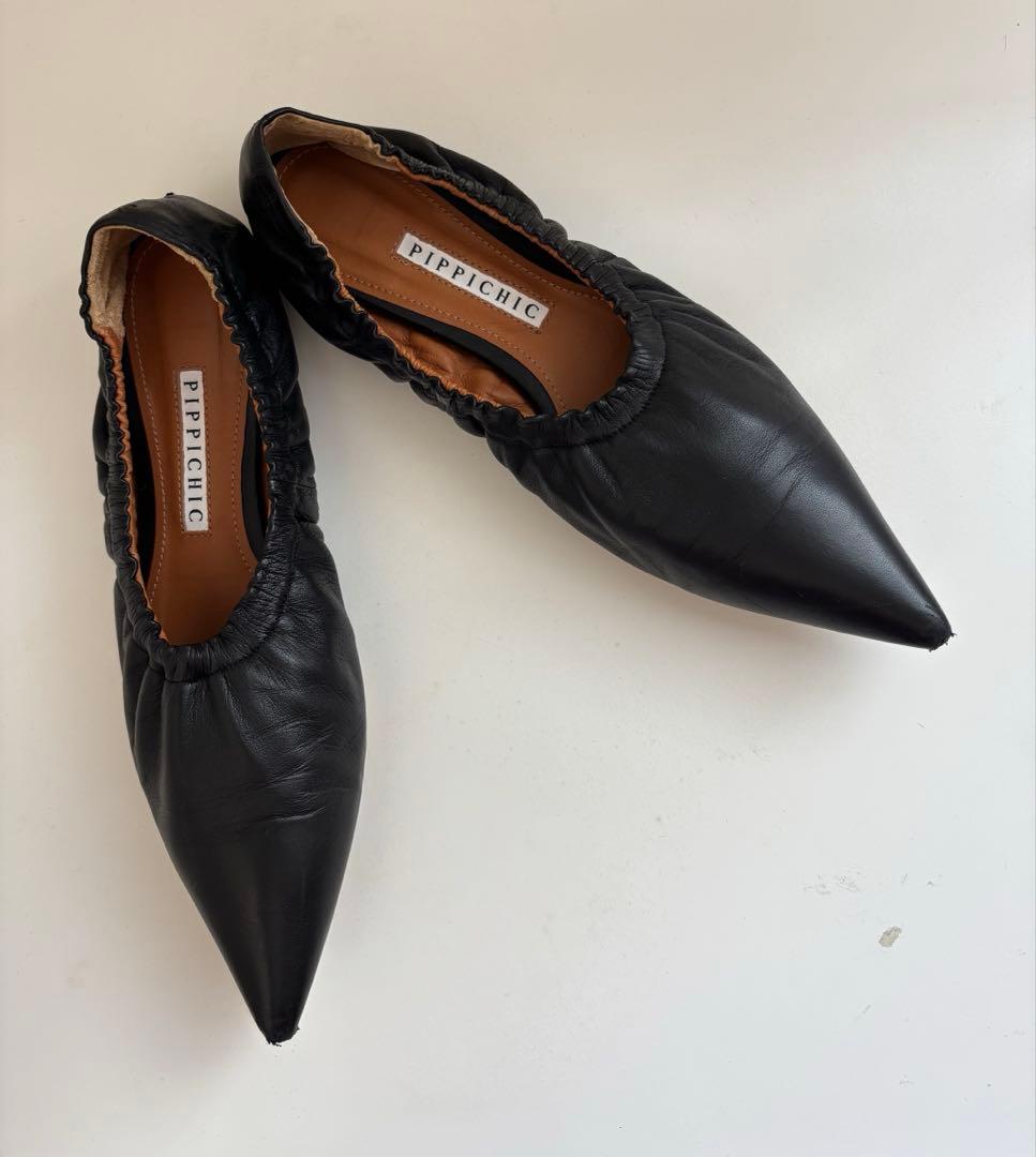 PIPPICHIC 36 1/2 ギャザーフラットパンプス